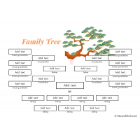 4 Generation Family Tree Template with Many Siblings