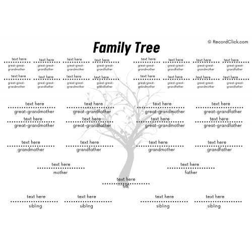 5 Generation Family Tree Template with Siblings | RecordClick.com