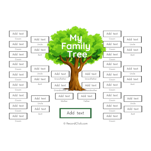 Extended Family Family Tree Template With Siblings Aunts Uncles Cousins