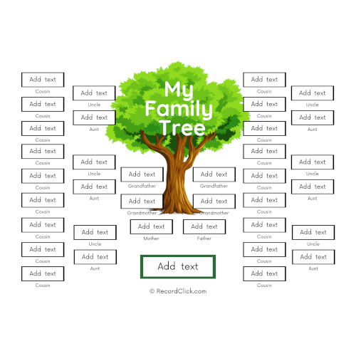 Printable Family Tree Template With Siblings Aunts Uncles Cousins