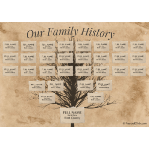Reverse Family Tree 5 Generations Template