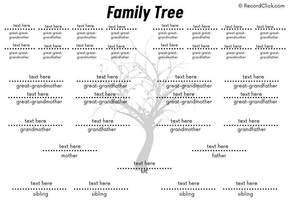 5 Generation Family Tree Siblings Template