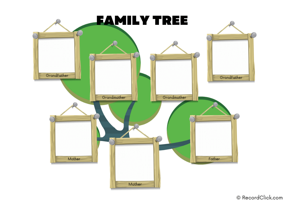 Lineal Descendants Chart How To Determine Hierarchy   Picture Frame Family Tree Template 