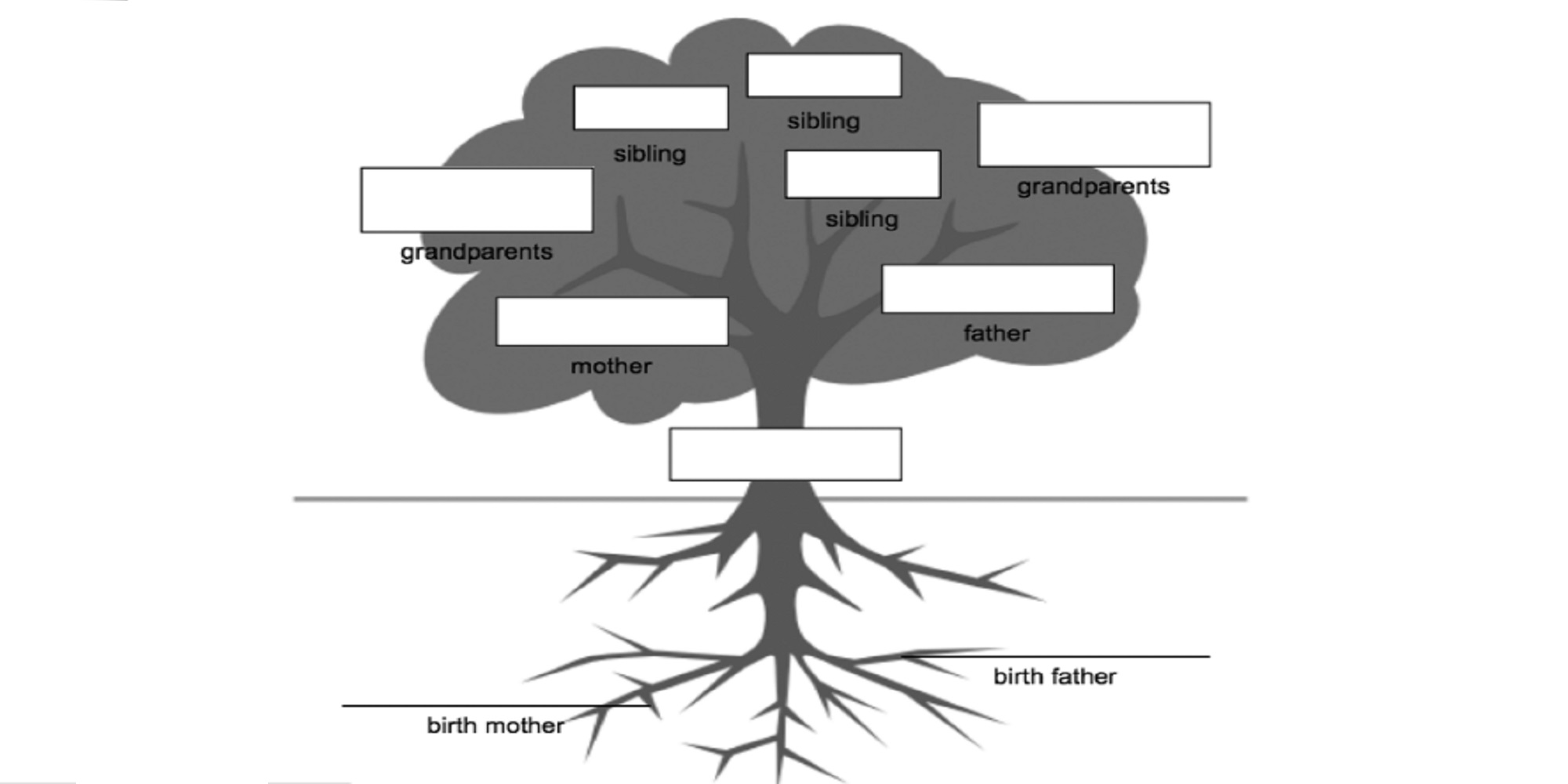 Family tree of an adoptive family